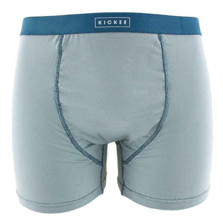 Men's Solid Bamboo Boxer Brief - Jade with Oasis Underwear