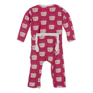 Bamboo Muffin Ruffle Coverall with Zipper - Cherry Pie Takeout Baby & Toddler Sleepwear