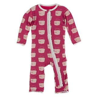 Bamboo Muffin Ruffle Coverall with Zipper - Cherry Pie Takeout Baby & Toddler Sleepwear