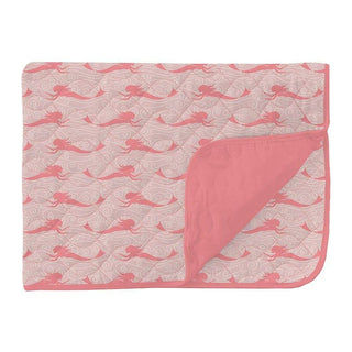 Print Bamboo Quilted Throw Blanket - Baby Rose Mermaids & Strawberry Swaddling & Receiving Blankets