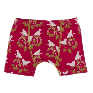 Print Boy's Boxer Brief - Crimson Kissing Birds Toddler Underwear