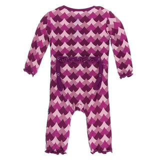 Print Bamboo Classic Ruffle Coverall with Zipper - Melody Waves Baby & Toddler Sleepwear