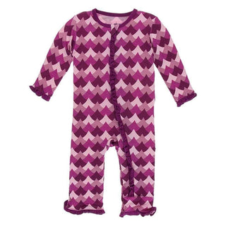 Print Bamboo Classic Ruffle Coverall with Zipper - Melody Waves Baby & Toddler Sleepwear