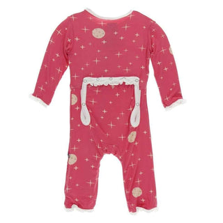 Print Bamboo Classic Ruffle Coverall with Zipper - Red Ginger Full Moon Baby & Toddler Sleepwear