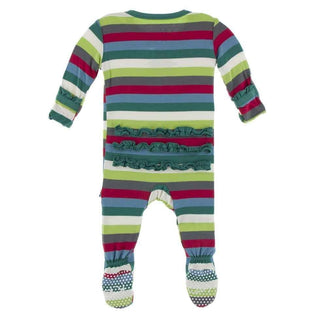 Print Bamboo Classic Ruffle Footie with Zipper - 2020 Multi Stripe Baby & Toddler Sleepwear