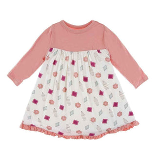 Print Bamboo Classic Long Sleeve Swing Dress - Natural Gems Baby & Toddler Dresses