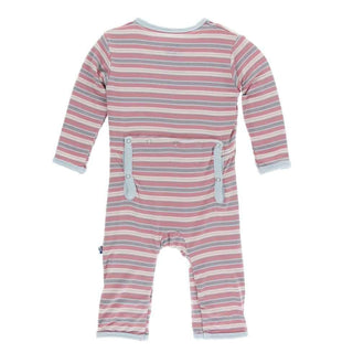 Print Bamboo Coverall with Snaps - India Dawn Stripe Baby & Toddler Sleepwear