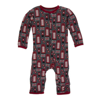Print Bamboo Coverall with Snaps - Life About Town Baby & Toddler Sleepwear