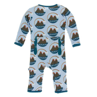 Print Bamboo Coverall with Snaps - Pond Volcano Baby & Toddler Sleepwear