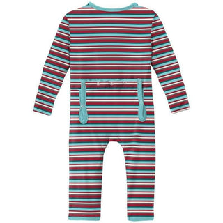 Print Bamboo Coverall with Zipper - Christmas Stripe (WCA22) Baby & Toddler Sleepwear