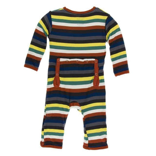 Print Bamboo Coverall with Zipper - Dark London Stripe Baby & Toddler Sleepwear