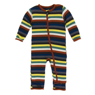Print Bamboo Coverall with Zipper - Dark London Stripe Baby & Toddler Sleepwear