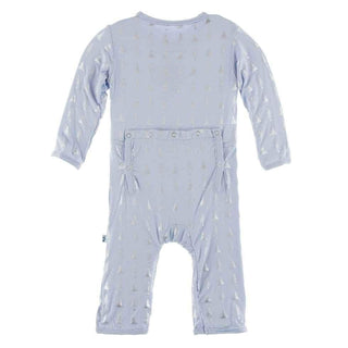 Print Bamboo Coverall with Zipper - Frost Silver Trees Baby & Toddler Sleepwear