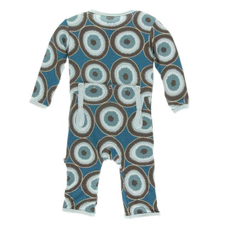 Print Bamboo Coverall with Zipper - Heritage Blue Agate Slices Baby & Toddler Sleepwear