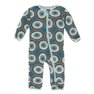 Print Bamboo Coverall with Zipper - Heritage Blue Agate Slices Baby & Toddler Sleepwear