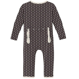 Print Coverall with Zipper - Midnight Tiny Snowflakes Baby & Toddler Sleepwear