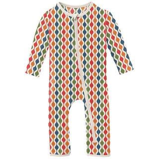 Print Bamboo Coverall with Zipper - Mod Chain Baby & Toddler Sleepwear