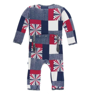 Print Bamboo Coverall with Zipper - Patchwork Baby & Toddler Sleepwear