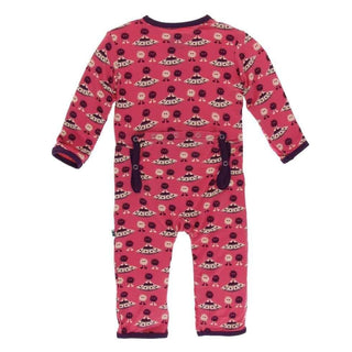 Print Bamboo Coverall with Zipper - Red Ginger Aliens with Flying Saucers Baby & Toddler Sleepwear