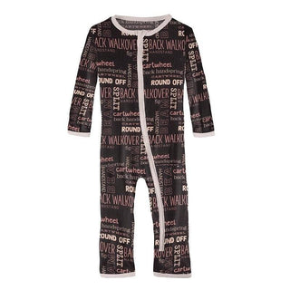 Print Bamboo Coverall with Zipper - Zebra Gymnastics Baby & Toddler Sleepwear