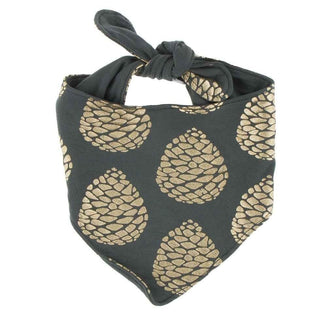 Print Bamboo Dog Bandana - Pewter Pinecones Dog Apparel