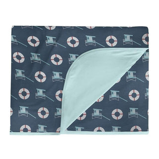 Print Bamboo Double Layer Throw Blanket - Deep Sea Lifeguard, One Size Swaddling & Receiving Blankets