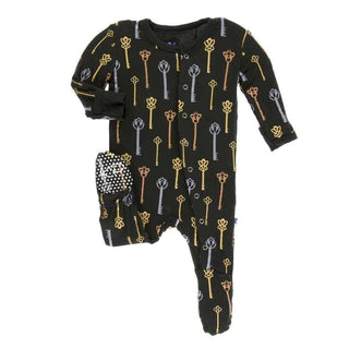 Print Bamboo Footie with Snaps - Victorian Keys Baby & Toddler Sleepwear