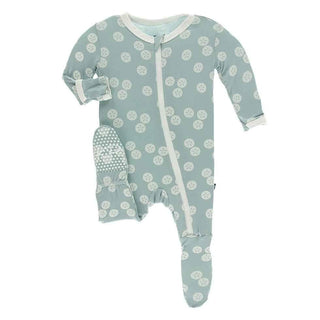 Print Footie with Zipper - Jade Sand Dollar Baby & Toddler Sleepwear
