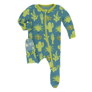Print Footie with Zipper - Seagrass Cactus Baby & Toddler Sleepwear