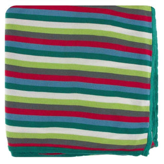 Print Bamboo Knitted Toddler Blanket - 2020 Multi Stripe, One Size Swaddling & Receiving Blankets