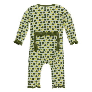Print Bamboo Layette Classic Ruffle Coverall with Zipper - Aloe Tomatoes Baby & Toddler Sleepwear