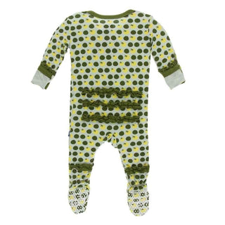Print Bamboo Layette Classic Ruffle Footie with Zipper - Aloe Tomatoes Baby & Toddler Sleepwear