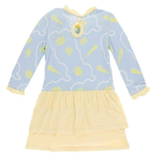 Print Bamboo Long Sleeve Drop Waist Dress, Pond Shells Baby & Toddler Dresses