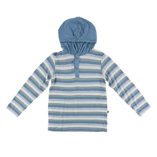 Print Bamboo Long Sleeve Hoodie Tee - Oceanography Stripe Baby & Toddler Outerwear