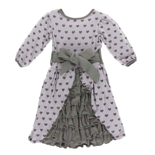 Print Long Sleeve Oh La La Dress, Feather Hearts Baby & Toddler Dresses