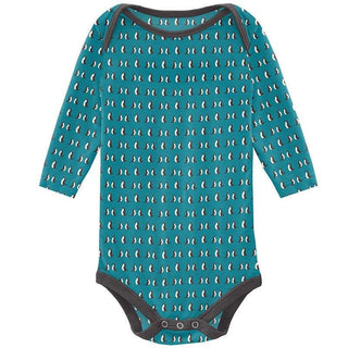 Print Bamboo Long Sleeve One Piece - Bay Penguins Baby One-Pieces