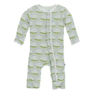 Print Bamboo Muffin Ruffle Coverall with Snaps - Aloe Ixora Baby & Toddler Sleepwear