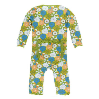 Print Bamboo Muffin Ruffle Coverall with Snaps - Beach Umbrellas Baby & Toddler Sleepwear
