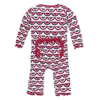 Print Bamboo Muffin Ruffle Coverall with Snaps - Flag Swag Baby & Toddler Sleepwear