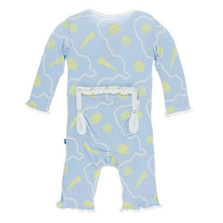 Print Bamboo Muffin Ruffle Coverall with Snaps - Pond Shells Baby & Toddler Sleepwear