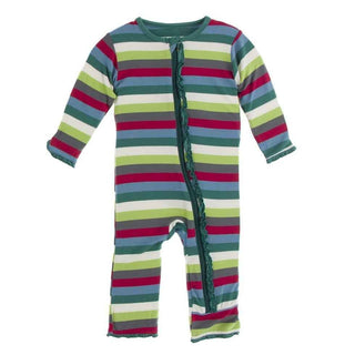 Print Bamboo Muffin Ruffle Coverall with Zipper - 2020 Multi Stripe Baby & Toddler Sleepwear