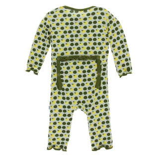 Print Bamboo Muffin Ruffle Coverall with Zipper - Aloe Tomatoes Baby & Toddler Sleepwear