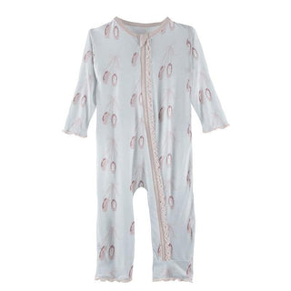 Print Bamboo Muffin Ruffle Coverall with Zipper - Fresh Air Ballet Baby & Toddler Sleepwear