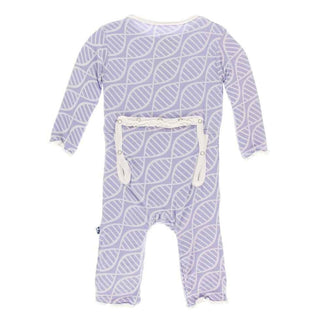 Print Bamboo Muffin Ruffle Coverall with Zipper - Lilac Double Helix Baby & Toddler Sleepwear