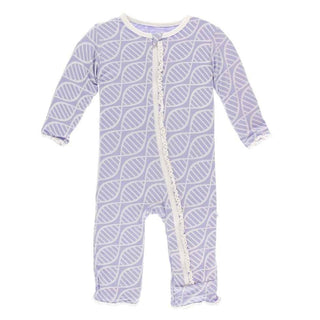 Print Bamboo Muffin Ruffle Coverall with Zipper - Lilac Double Helix Baby & Toddler Sleepwear