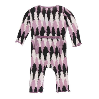 Print Bamboo Muffin Ruffle Coverall with Zipper - Midnight Forestry Baby & Toddler Sleepwear