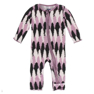 Print Bamboo Muffin Ruffle Coverall with Zipper - Midnight Forestry Baby & Toddler Sleepwear