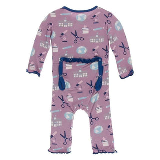 Print Bamboo Muffin Ruffle Coverall with Zipper - Pegasus Education Baby & Toddler Sleepwear