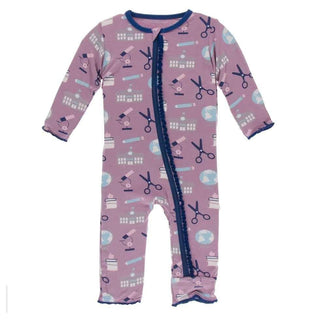 Print Bamboo Muffin Ruffle Coverall with Zipper - Pegasus Education Baby & Toddler Sleepwear
