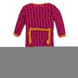 Print Bamboo Muffin Ruffle Coverall with Zipper - Rhododendron Worms Baby & Toddler Sleepwear